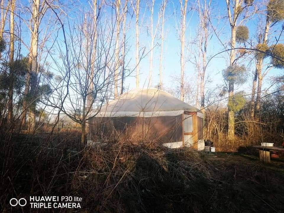 La Yourte Au Fonds Du Jardin Xhoris Exterior foto